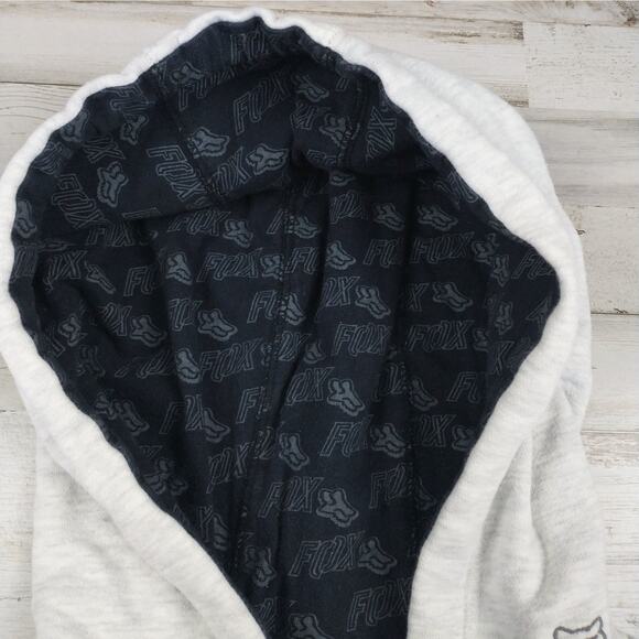Motocross embroidered light gray Fox Racing Zip up hoodie jacket men's sz small - Picture 4 of 13
